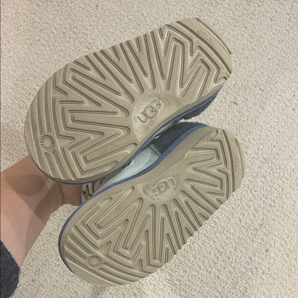 UGG Blue Kids Boots with Colorful Patches - Picture 4 of 5
